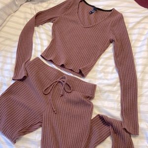Windsor ribbed knit lounge set Small